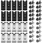 WXJ13 20 Pieces Holster Sheath Clip Buckle Clip Holster Sheath Metal Mini Spring Buckle Hook Double Holes Belt Clip with 20 Pairs Rivets for Pouches Belt Bag Leather Crafts DIY (Black and Silver),