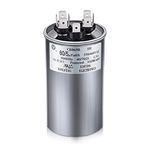 60/5 MFD uF ±6% 370/440 VAC CBB65B Dual Run Round Capacitor, UL Listed Motor Run Capacitor for Condenser Straight Cool or Heat Pump Air Conditioner Parts Replacements