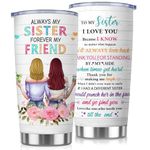 Personalised Insulated Wine Tumbler Birthday Gifts for Women Best Friend Sister, Insulated Coffee Cup Travel Mug Gifts Practical Birthday Friendship Gifts Ideas for Women Best Friends Bestiie Sister