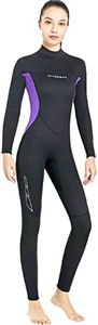 Wetsuit 3mm Neoprene Wetsuit for Women Full Suits Keep Warm Back Zip for Scuba Diving Surfing Snorkeling Kayaking Water Sports M Size