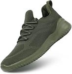 Kapsen Men's Non Slip Running Shoes Ultra Light Breathable Casual Walking Shoes Fashion Sneakers Mesh Workout Sports Shoes, Armygreen, 11