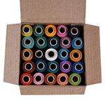 SANWALSA Delta 2 PLY Polyester Sewing Thread Box (300 Meters Each- Set of 25 Tubes) - Multicolored (Dark Shade) Thread Spools