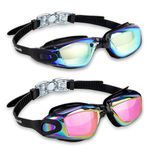 AiScrofa Kids Swim Goggles, Pack of 2 Swimming Goggles for Children Boys & Girls Age 3-9，No Leaking