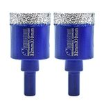 SHDIATOOL Diamond Drill Core Bits 2PC 32mm Triangle Shank Hole Saw for Porcelain Tile Marble Ceramic Granite