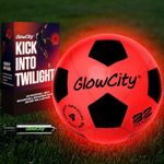 GlowCity Light Up Soccer Ball, Glow in The Dark Ball, Size 4 LED Glow Soccer Ball, Impact Activated, Durable for Outdoor Play, Great Birthday for Boys, Girls & Teens Ages 8-12+