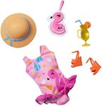 Barbie Clothes, Preschool Toys, My First Fashion Pack, Swimsuit and Flamingo, Easy Dress-Up Play, Beach Accessories