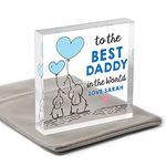 Best Daddy In The World Gifts - PERSONALISED Fathers Day Gifts For Dad Daddy Grandad - Best Dad Gifts From Son Daughter - New Dad Gifts - Daddy Birthday Christmas Gifts - With Grey Bag