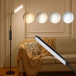 [2024 New] IPARTS EXPERT LED Floor Lamp for Living Room, Reading Standing Lamps 18W with Remote and Touch Control Dimmable,for Bedroom, Office W/4 Color Temperature, 1H Timer & Memory Function