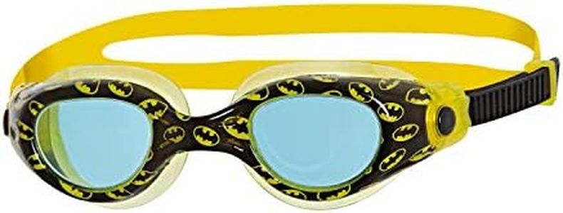 Zoggs Kids' DC Super Heroes Batman Printed Swimming Goggles, Black/Yellow/Blue, 0-14 Years