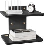 WALI Projector Mount Floating TV Shelf, Holds Up to 22lbs, Wooden Wall Mounted Shelves Under TV Shelf for DVD Players, Cable Boxes, Routers, Game Consoles, PlayStation Accessories (CS202NB), 2 Shelves