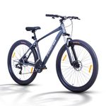 FIREFOX Sigma+ 29T 21 Gear Mountain Bicycle for Adult | Grey/Black | Front Suspension | Disc Brake | Alloy Frame:18inch | Ideal Rider Height:5'2-5'8 | 98% Pre-Assembled | Ideal for Mens