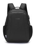 Pacsafe Metrosafe LS350 ECONYL 15 Liter Anti Theft Laptop Daypack/Backpack - with Padded 13" Laptop Sleeve, ECONYL Black