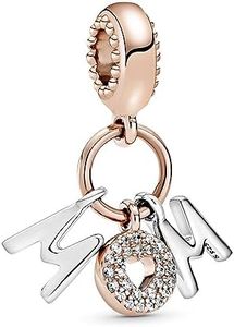 Pandora Rose Charm Anhänger 'MOM' 788828C01, One Size, Metal, Cubic Zirconia, One Size, Metal, Cubic Zirconia