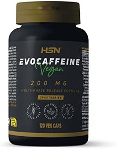 Cafeína de HSN (total cafeína = 200 MG) Evocaffeine | 120 Cápsulas Vegetales Mezcla de Cafeína: Efecto Rápido y Prolongado | Con Vitaminas B5 y B6 | No-GMO, Vegano, Sin Gluten