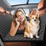 Pekimu Extender Car Back Seat Cover with Hard Bottom for Dogs, Waterproof Car Rear Seat Cover of Dogs,Anti-slip & Anti-scratch Dog Hammock Travel Bed Dog Car Blanket for Cars,SUV and Trucks