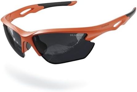 DEAFRAIN Polarized Sports Sunglasses for Men Women Baseball Tennis Cycling Running Fishing Orange Glasses TR90 Unbreakable Frame UV Protection