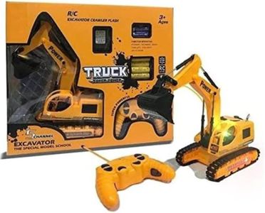 AGBO Rc Jcb 5 Channel Remote Controlled Rechargeable Rc Excavator Truck Wire Less Excavator & Bulldozer Construction Vehicle Toy Construction Truck For Kids Pack Of-1, Multicolor