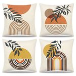 Alynsehom Boho Abstract Throw Pillow Covers 18x18 Outdoor Sun Sunset Sunrise Line Rainbow Mountain Landscape Modern Art Decorative Pillow Case for Patio Garden Balcony Couch Deck Chair