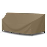 SunPatio Outdoor Sectional Sofa Cover Waterproof, Heavy Duty Curved Patio Furniture Cover 120 Inch, Fade Resistant Outdoor Couch Cover with Sealed Seam, 120"(back)/82"(front)L x 36"W x 38"/24"H, Taupe