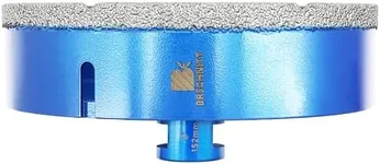 6 Inch Diamond Core Drill Bit for Porcelain Tile Ceramic Marble Granite Drilling,BRSCHNITT 1pc Vacuum Brazed Diamond Hole Saw with 5/8-11 Thread (152mm)