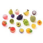 HUIANER 17pcs Resin Mix Fruits Mini Artificial Fruit Miniature Fruits Figurines Mini Fruit Models for Mini Kitchen Scene House Store Display Decoration