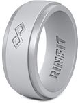 Men s Silicone Ring Wedding Band - Rinfit Designed Hypoallergenic Medical Grade Silicone Ring - Comes with Gift Box Gray 12