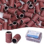 GazePlus 100 Pcs Sanding Bands for Nail Drill with 3/32” Brown Disposable Sanding Band 80 Coarse Grit for Nail Drill Set Acrylic Nails Gel Manicure & Pedicure
