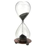 Zicome Hand-blown Glass Sand Timer Magnet Magnetic Hourglass with a Iron Base