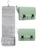 Twofold Travel Hanging Toiletry Bag Travel Kit Shaving Bag Waterproof Large Makeup Bag Wash Bag Makeup Organizer Cosmetic Case for Bathroom Shower, Green