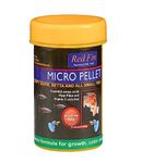 JSquare Red Fin Micro Pellet Fish Food for Aquarium | 53% Protein | 0.5mm Pellet | High Nutritional Formula Fish Food for tetras, Guppies, barbs and bettas | 100g