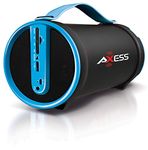 Axess Portable Bluetooth Hi-Fi Cylinder Loud Speaker with 4" Subwoofer - Blue