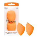 Real Techniques Miracle Complexion Makeup Sponge Full Cover Foundation, Pack Of Two (Packaging May Vary)