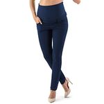 MAMAJEANS Venezia - Maternity Skinny Pants, Comfort, Elasticity and Fashionable fit for The Perfect Maternity wear - Made in Italy (M - 10, Midnight Blue)