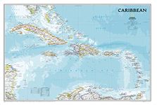 Caribbean Classic, laminated: Wall Maps Countries & Regions (National Geographic Reference Map)