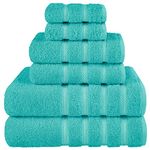 American Soft Linen Premium, Luxury Hotel & Spa, 6 Piece Towel Set, Turkish Cotton for Maximum Softness and Absorbency, [Worth $78.95] (Turquoise Blue)