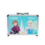 Lip Smacker Frozen Traincase, Frozen Makeup Case for Kids, 40+ Pieces Makeup for Face, Lips, and Nails with Beauty Accessories for Hair and Makeup Included