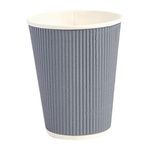 Fiesta GP431 Takeaway Coffee Cups, Ripple Wall, 12 oz., Charcoal (Pack of 25)