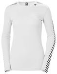 Helly Hansen Womens Lifa Crew HH Base Layer Top, M, White