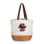 PICNIC TIME NCAA Boston College Eagles Coronado Canvas and Willow Basket Tote, Picnic Tote Bag, Beach Tote, (Beige Canvas)
