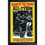 Lentics Ali vs Tyson Wall Art Textured Print Framed - Clash of the Titans - All Time Heavyweight Champions, World Boxing - Cassius Clay Muhammad Ali and Iron Mike Tyson Unique Wall Art - 24x36