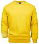 MAGCOMSEN Crew Neck Sweater for Men Warm Winter Sweatshirts Casual Warm Sweatshirt Pullover Bomber Fuzzy Sweatshirt Pullover Mens Crewneck Yellow