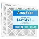 AmazEden 14x14x1 AC Furnace Air Filter (2-Pack) MERV 11 MPR 1000 & FPR 7 Pleated HVAC Furnace Dust Defense Air Filters Replacement (Actual Size: 13.75x13.75x0.75 Inches)