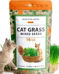 HOME GROWN 1 Pound Cat Grass Seeds for Indoor Cats & Pets - Ready to Eat in 7 Days - Quick & Easy to Grow, Cat Grass for Digestion & Hairballs, 100% Non-GMO Heirloom Oat Barley Seeds