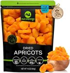 NUT CRAVINGS Dry Fruits - Sun Dried Turkish Apricots, No Sugar Added (16oz - 1 LB) Packed Fresh in Resealable Bag - Sweet Snack, Healthy Food, All Natural, Vegan, Kosher Certified