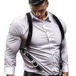 BEACANDY Men Leather Suspenders Sho