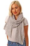 Evening Star Sparkle Scarves for Women Lightweight Shawl Wedding Foil Print Scarf Wrap Stars and Moons