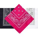 Xinda Polyester Paisley Print Unisex Kerchief Paisley Print Cowboy Headband Cotton Paisley Masks Bandanas Multifunction Paisley Headbands for Men Women (Set2 3 Colors)