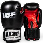 IBF Iron Body Fitness Pro Series Boxing Gloves, Cowhide Leather Glove, Great for Sparring, Training, Boxing, MMA, Muay Thai, Kickboxing - 16 oz