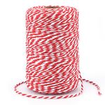 Twine Cotton Twine String,656 Feet 2mm Red and White Twine,Bakers Twine,Craft String Candy Rope Ribbon Twine String for Baking,Butchers,DIY Crafts and Wrapping