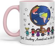 Vixar Best Teaching Assistant in The World, Teacher Mug, Teacher Gift from Kids, School Gift, end of Year (Pink)